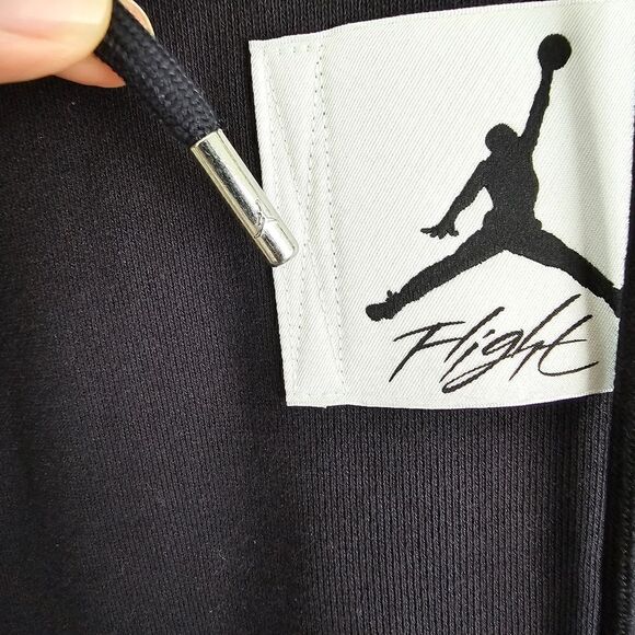 Air Jordan 1 3 4 Essentials Flight Hoodie Fleece Men's S Black White DQ7338-010 - Picture 5 of 16